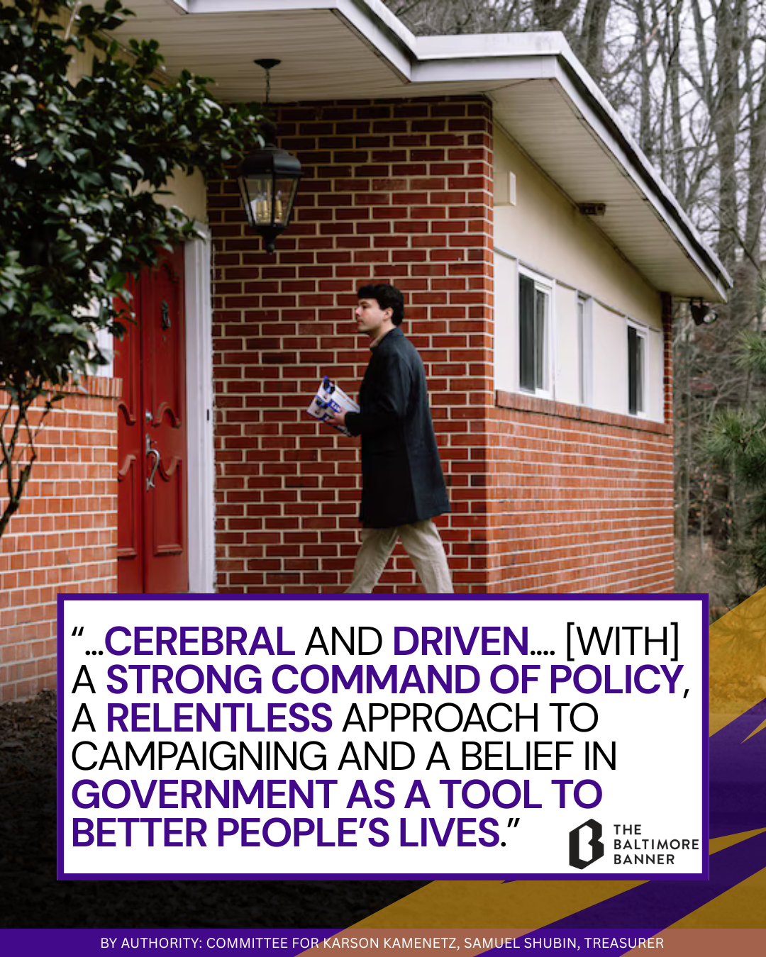 Karson's Campaign Profile in The Baltimore Banner